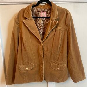 Old Navy Gold Velvet Retro Jacket Paisley Lining XXL